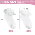 thumbnail image 3 of VEGCOO 6 Pairs Girls White Frilly Socks, Cute Cotton Ruffled Trim Ankle School Socks, Comfortable Girls Frilly Ankle Socks, Vintage Bows Kids Frilly Socks, Beautiful White Communion Socks for Girls, 3 of 7