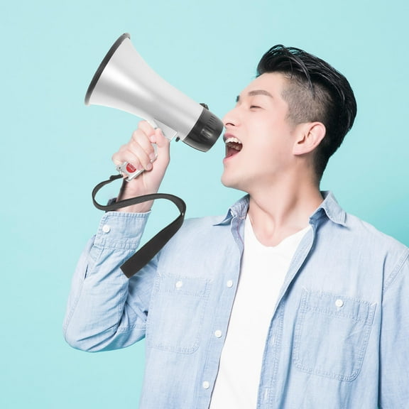 Minkissy Women Megaphone Silver 1Pcs 8.7X5.3X5.3in