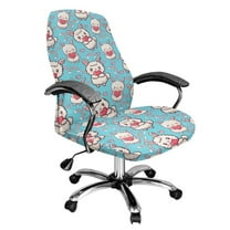 Xoenoiee Alpaca Rainbow Heart Pattern Computer Office Chair Cover Washable Spandex Rotating Boss Chair Slipcovers St. Patrick's Day Decor Anti-dust Desk Chair Seat Protector for Dogs Cats Pets, S