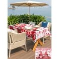 thumbnail image 4 of Outdoor Tablecloth with Umbrella Hole and Zipper, Valentine's Day Rectangle Table Cloth 60x102 Inch Waterproof Tablecloth, Loves Gnomes Roses Romantic Pink Plaid Picnic Table Cover for Patio Camping, 4 of 7