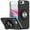 Black, variant on For iPhone 8 Plus/7 Plus Metal CD Pattern Matte Finished Hybrid with Rotational Ring [Car Mount Friendly] Case - Blue