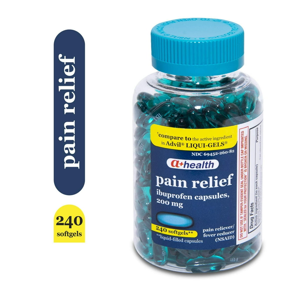 A+Health Ibuprofen 200 Mg Softgels, Pain Reliever/Fever Reducer (NSAID