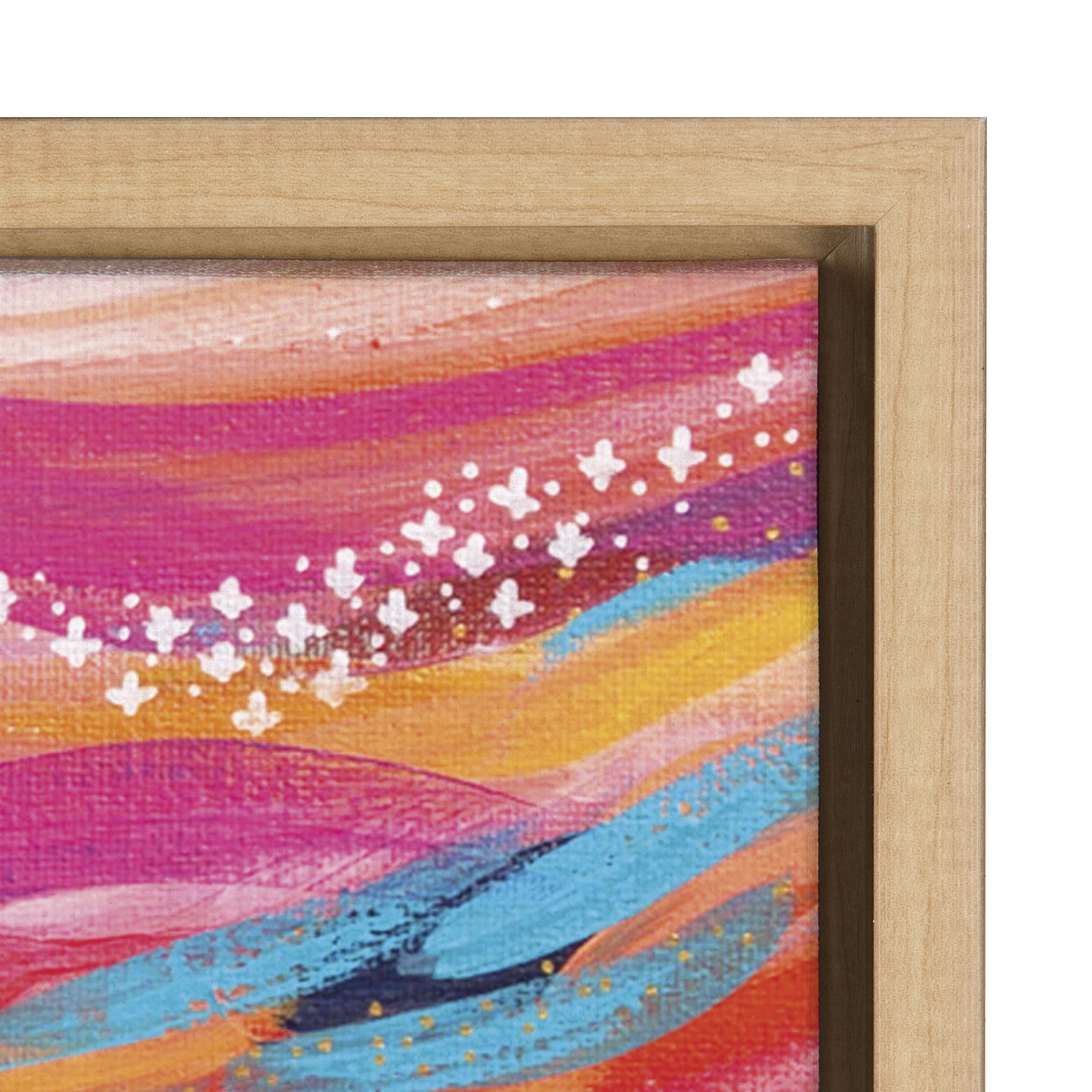 Kate and Laurel Sylvie Brush Strokes 90 Framed Canvas Wall Art by Jessi Raulet of Ettavee 18x40 Natural Vibrant Abstract Art for Wall