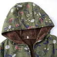thumbnail image 4 of Aqestyerly Vestes pour Femmes Veste à Capuche à Manches Longues en Peluche Imprimée à Simple Boutonnage, Coton, 4 of 7