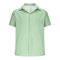 thumbnail image 5 of QATAINLAV Mens Dress Shirts Casual Button Down Short Sleeve Shirt Office Business Work Tops Summer Solid Beach Vacation Clothes Green S Ofertas Flash Del Dia, 5 of 7