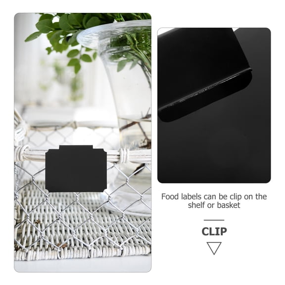 FUEENIRVA Label Clips Black Chalkboard Labels 10Pcs PVC Price Display