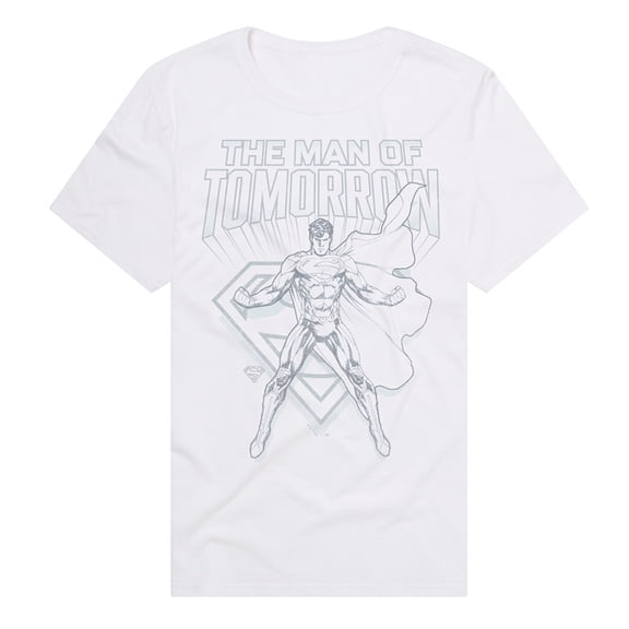 Popfunk Superman Man of Steel Sketch Unisex Adult Premium T Shirt (X-Large) White