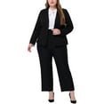 thumbnail image 2 of Agnes Orinda Plus Size Blazer for Women Work Jacket Notch Lapel Buttons Front Blazers Jackets 2024 1X Black, 2 of 6