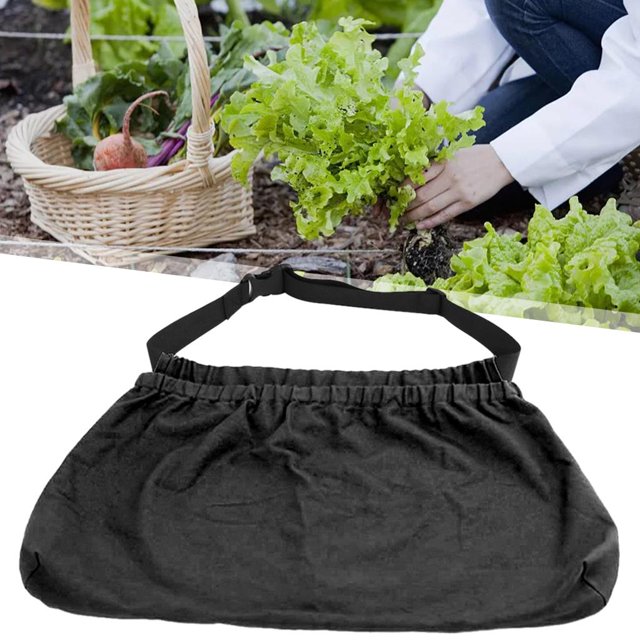 Delantal de recolección Trabajo de recolección Bolsillos de almacenamiento ajustables Bolsa de Recolección de forrajeo para recolección de Negro BLESIY Delantal de cosecha