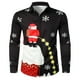 thumbnail image 3 of Camisas navideñas para hombre, camisas de manga larga con botones para fiesta de Papá Noel, camisas de calle para exteriores, camisa elástica de invierno con cuello vuelto, 3 of 5