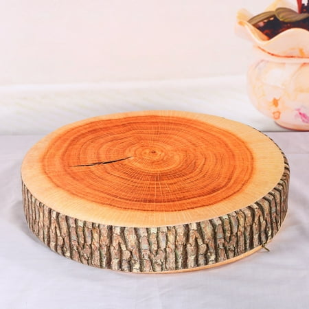 Anauto Round Wood Cushion Soft Wood Pillow Plush Cushion Chair