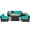 Turquoise, variant on Gymax 7PCS Patio Rattan Furniture Set Fire Pit Table Cover Cushion Off White
