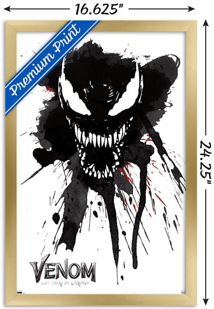 Marvel Venom: Let There be Carnage - Splatter Wall Poster, 14.725" x 22.375", Framed