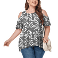 thumbnail image 6 of JuneFish Women's Plus Size Cold Shoulder Tunic Top Summer Short Sleeve Blouse, 6 of 7
