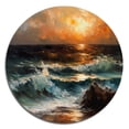 thumbnail image 2 of Designart "Gentle Coastal Sunset Whispers I" Modern Landscape Beach Metal Round Art Print, 2 of 5