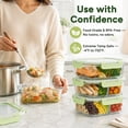 thumbnail image 4 of OVINESY 4 Pack 22oz Glass Meal Prep Containers with Lids, Food Storage Boxes, Leakproof Glass Storage Set for Lunch, Freezer Meals, Snacks and Everyday Kitchen Organization, Green, 4 of 8