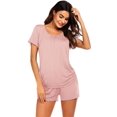 thumbnail image 4 of Ekouaer Printed Maternity Pajamas Pregnancy Pjs Breastfeeding Sleepwear Soft Nursing Shirts and Maternity Shorts, 4 of 6