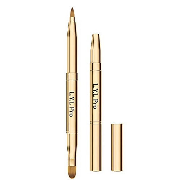 L.Y.L Pro Gold Pinceles de Maquillaje de Labios retráctiles Pincel de Labios retráctil de Doble Punta Pintalabios de Viaje Pincel de Maquillaje Brillo para Regalos de Navidad