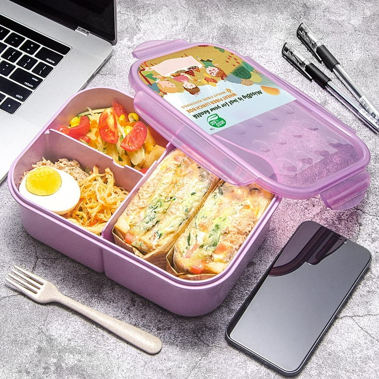 MISS BIG® Bento Box,Bento Box Adult Lunch Box,Bento Lunch Box for Kids,Leak  Proof, No BPAs and No Chemical Dyes,Microwave and Dishwasher Safe Adult