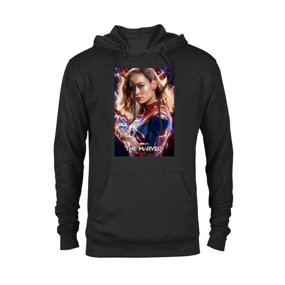 Marvel Studios The Marvels Captain Marvel Carol Cosmic Power - Pullover Hoodie for Adults - Customized-Black