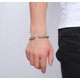thumbnail image 3 of Brazalete vikingo de cable trenzado con cabeza de dragón de acero inoxidable para hombre Plata, 11 Feliz Sencillez, 3 of 5