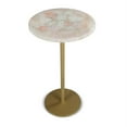 thumbnail image 2 of Steve Silver Rosie Round Agate Top and Brass Metal Base Chairside Table, 2 of 6