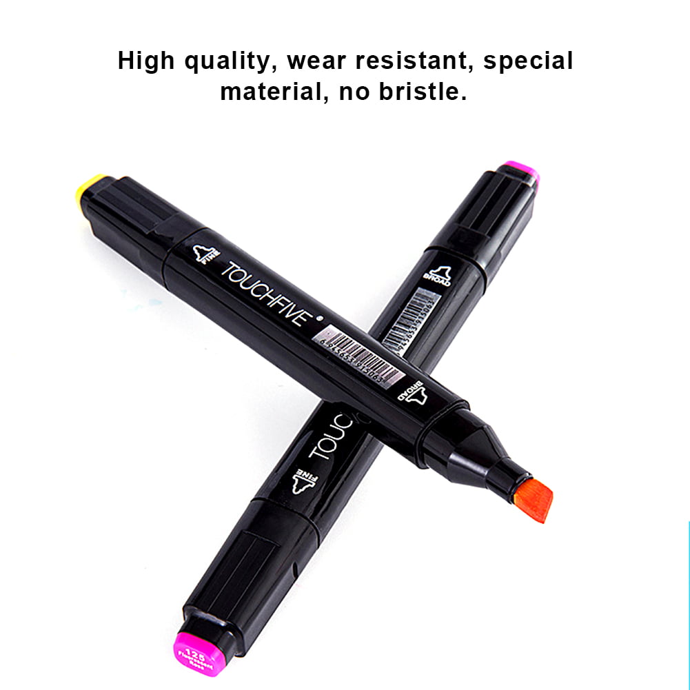 Artist Necessary Graphic Marker Pen Double Ended Finecolour Sketch Marker Broad and Fine Point Tip with Black Bag Black 40 colours 