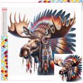 thumbnail image 1 of (ZQA2074) Resina Diamante Cuadrado La Serie Animal Alce Indio Diamante 30*30 CM Tamaño Lienzo 35*35 CM, 1 of 9