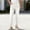 White, variant on Women's Jeans High Rise Plus Size Fashion Solid Elastic Waist Pockets Length Pants False Jeans