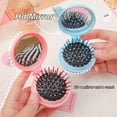 thumbnail image 3 of Washranp Folding Hair Brush with Mirror,Round Mini Compact Massage Hair Comb for Travel Size Pocket All Hair Types, 3 of 3
