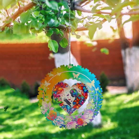 YBYHDS Flower Hummingbird 3-D Metal Wind Rotation Wind Chime Garden Garden Decoration Wind Rotation Hanging Ornament Clearance Sales Today Deals Prime