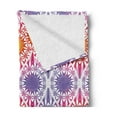 thumbnail image 2 of Tribal Soft Flannel Fleece Throw Blanket, Pattern of Ogee Inspired Motifs Floral Elements in Gradient Tones, Cozy Plush for Indoor and Outdoor Use, 50" x 60", Multicolor, by Ambesonne, 2 of 5