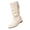 Beige, variant on Willtoo Womens Mid Calf Boots Round Toe Buckle Decor Side Zipper Tall Boots Fall Winter Flat Casual Non Slip Booties