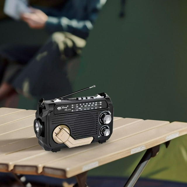 BotaniNest Radio Solaire d'Urgence, Fm/am Radio d'Urgence avec Solaire Rechargeable à Intensité Variable avec Led, Alarme USB Radio de Camping en Plein Air