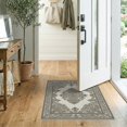 thumbnail image 2 of ODIKA 2'x3' Washable Accent Rug Dirt Ivory Trapper Doormat Gently Aged Trapping Entryway Front for Bedroom, Nursery, RV, Pet Friendly, Bedside Mat, 2 of 7