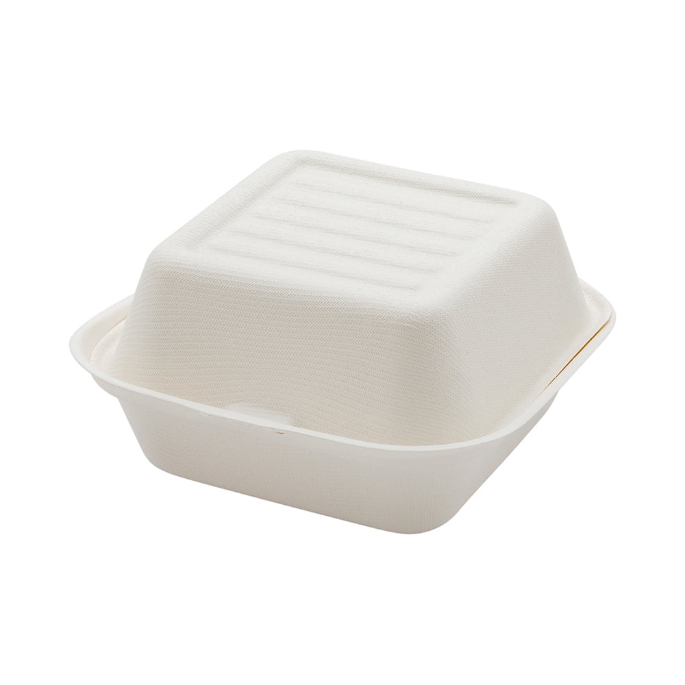1000 Count - Biodegradable 9x6 Take Out Food Containers with Clamshell  Hinged Lid - Eco Friendly Sugarcane Bagasse 100% Compostable, Recyclable,  ToGo