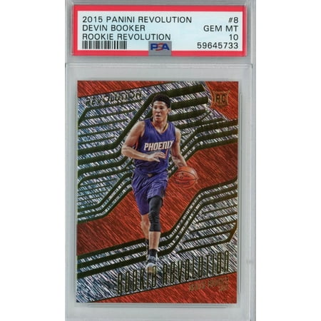 

Graded 2015-16 Panini Revolution Devin Booker #8 Rookie RC Basketball Card PSA 10 Gem Mint