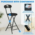 thumbnail image 5 of Rfiver Folding Stool with Back, Heavy Duty Foldable Stools for Adults with Handle, Portable Folding Stool Chair (24 inch Set of 2), 5 of 12
