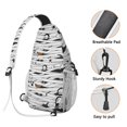 thumbnail image 3 of Sling Backpack,Spooky Halloween Pattern Sling Bag with Water Bottle Holder,Waterproof Sling Bag for Men/Women with Headphone Jack for Hiking,Travel, 3 of 6
