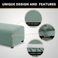 thumbnail image 5 of Vireellx Stretch Ottoman Cover Ottoman Slipcovers for Living Room Foot Stool Stretch Covers to Fit Ottoman Foot Rest, Thick Checked Jacquard Fabric with Elastic Bottom, 5 of 7