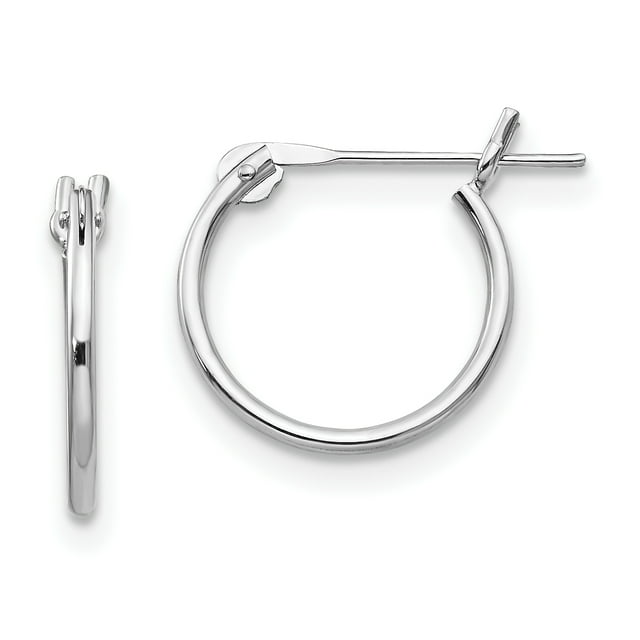 Boucles d'Oreilles en Or Blanc 14 Carats 1mm