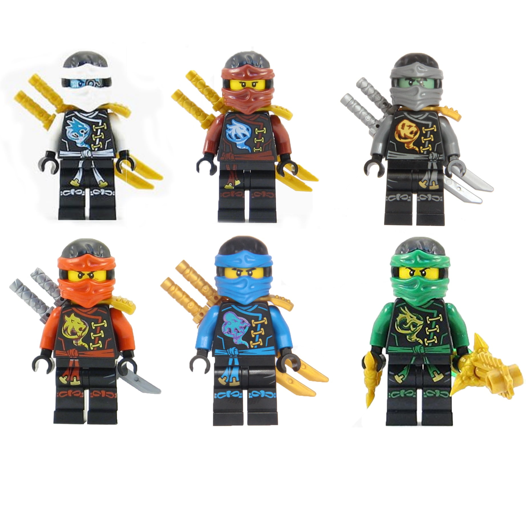 LEGO Ninjago Set of 6 Skybound Ninjas Lloyd, Nya, Zane, Cole, Jay & Kai