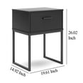 thumbnail image 5 of Benjara BM327925 Alli Nightstand - 1 Drawer - Matte Black Wood - Metal Base - 26 in., 5 of 5
