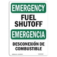 thumbnail image 1 of SignMission OS-EM-A-1218-L-10329 12 x 18 in. OSHA Emergency Sign - Fuel Shutoff Bilingual, 1 of 1