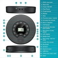 thumbnail image 3 of Reproductor de CD Bluetooth de 1500 MAh con Transmisor FM, Auriculares, Entrada AUX, USB, Antisaltos, Disco Compacto Portátil para Coche., 3 of 5