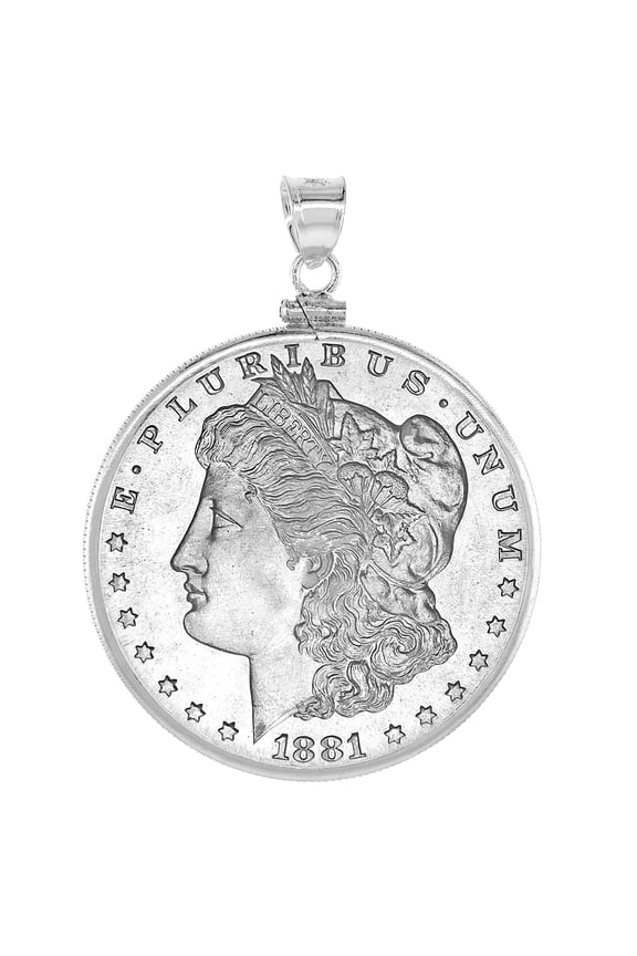 Sterling Silver Dollar Bezel 38 mm Screw Top Coin Edge Mexican Olympic One Dollar Coin NOT Included