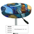 thumbnail image 4 of Round Bar Stool Seat Covers, Stained Glass Ocean Wave Elastic Round Chair Cover Stool Seat Slipcover Bar Stool Cushions Round Pad for 12-14 inch, 4 of 7
