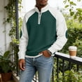 thumbnail image 2 of Jalioing Sweatshirts for Men Casual Color Block Half Zip Stand Collar Texture Pullover Shirt Fashion Long Sleeve Tops, 2 of 6