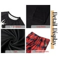 thumbnail image 3 of Fantaslook Christmas Pajamas Sets for Family Long Sleeve Tops and Plaid Pants Holiday Couples Lounge Sets Casual Festival Outfits, 3 of 8