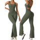 thumbnail image 3 of Monos sin mangas acampanados para mujer, camisetas sin mangas sexis con espalda descubierta, mono ajustado para Yoga, mono sin costuras, 3 of 5